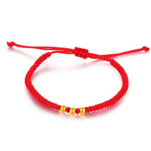 Load image into Gallery viewer, 24K Pure Gold Bracelet Real 999 Solid Gold Bangle Red Rope DIY Scattered Beads Trendy Classic Fine Jewelry Hot Sell New 2018