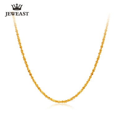 24K Pure Gold Necklace Real AU 999 Solid Gold Chain Beautiful Smooth Shiny Upscale Trendy Classic Fine Jewelry Hot Sell New 2018