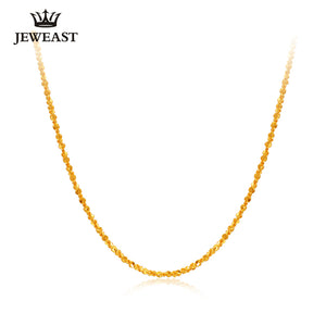 24K Pure Gold Necklace Real AU 999 Solid Gold Chain Beautiful Smooth Shiny Upscale Trendy Classic Fine Jewelry Hot Sell New 2018