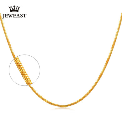 24K Pure Gold Necklace Real AU 999 Solid Gold Chain Good Beautiful Upscale Trendy Classic Party Fine Jewelry Hot Sell New 2018