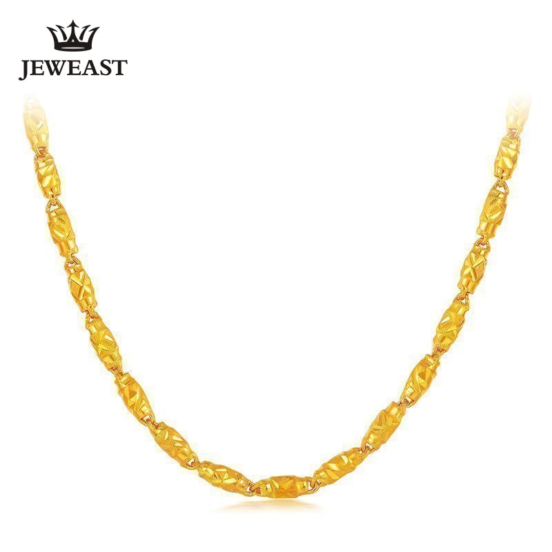 24K Pure Gold Necklace Real AU 999 Solid Gold Chain Simple Beautiful Upscale Trendy Classic Party Fine Jewelry Hot Sell New 2018