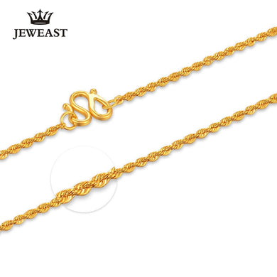 24K Pure Gold Necklace Real AU 999 Solid Gold Chain Simple Beautiful Upscale Trendy Classic Party Fine Jewelry Hot Sell New 2018