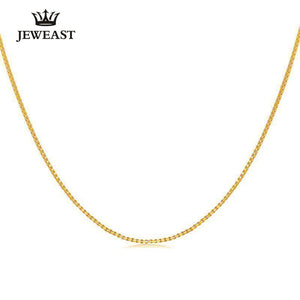 24K Pure Gold Necklace Real AU 999 Solid Gold Chain Simple Smart Upscale Trendy Classic Party Fine Jewelry Hot Sell New 2018