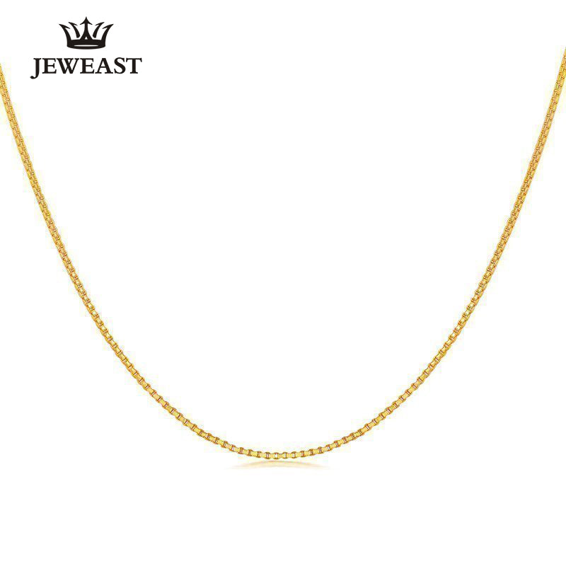 24K Pure Gold Necklace Real AU 999 Solid Gold Chain Simple Smart Upscale Trendy Classic Party Fine Jewelry Hot Sell New 2018