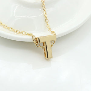 26 Alphabet Necklace Women 26 Letters Pendant Necklace Alloy Clavicle Chain Necklace For Party