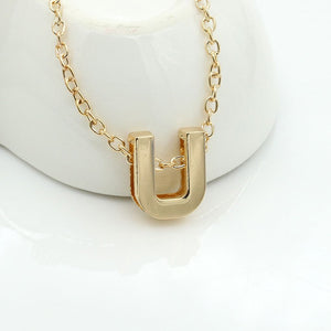 26 Alphabet Necklace Women 26 Letters Pendant Necklace Alloy Clavicle Chain Necklace For Party