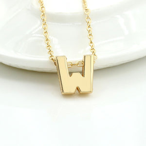 26 Alphabet Necklace Women 26 Letters Pendant Necklace Alloy Clavicle Chain Necklace For Party