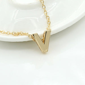 26 Alphabet Necklace Women 26 Letters Pendant Necklace Alloy Clavicle Chain Necklace For Party