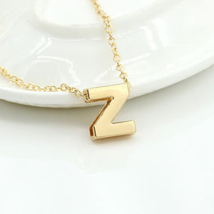 26 Alphabet Necklace Women 26 Letters Pendant Necklace Alloy Clavicle Chain Necklace For Party