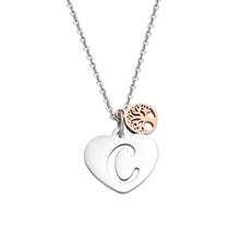 Carica l&#39;immagine nel visualizzatore di Gallery, 26 Letters Necklaces Pendants Silver Alphabet Heart Necklaces Rose Gold Tree of Life Stainless Steel Fashion Jewelry