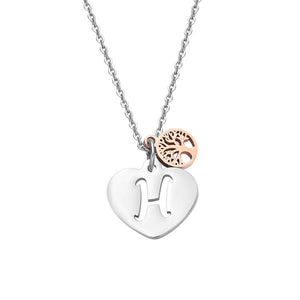 26 Letters Necklaces Pendants Silver Alphabet Heart Necklaces Rose Gold Tree of Life Stainless Steel Fashion Jewelry