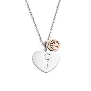26 Letters Necklaces Pendants Silver Alphabet Heart Necklaces Rose Gold Tree of Life Stainless Steel Fashion Jewelry