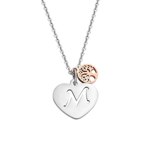 26 Letters Necklaces Pendants Silver Alphabet Heart Necklaces Rose Gold Tree of Life Stainless Steel Fashion Jewelry