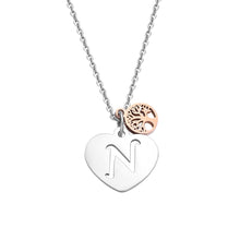 Carica l&#39;immagine nel visualizzatore di Gallery, 26 Letters Necklaces Pendants Silver Alphabet Heart Necklaces Rose Gold Tree of Life Stainless Steel Fashion Jewelry