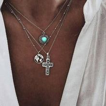 Load image into Gallery viewer, 26 Styles Bohemian Multi layer Pendant Necklaces For Women Fashion Golden Geometric Charm Chains Necklace Jewelry