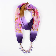 Load image into Gallery viewer, 26colors trendy jewelry pendant scarf statement necklace for ladies scarf necklaces Beach Sunscreen accessories neckerchief gift