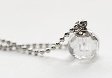 2PCS Faceted Ball With Ball Necklace,name on rice crystal vials Necklaces,Wishing Bottle Pendant