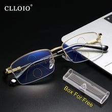 Load image into Gallery viewer, 2Pairs Progressive Multifocal Reading Glasses  Anti-Blue Light Titanium Alloy Presbyopic Glasses Male Business Office Eyewear