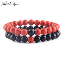 Load image into Gallery viewer, 2Pcs/Set Natural stone beads Couple Lovers best friend bracelet for women yoga Yin Yang Beaded Bracelets Bangles gift for men