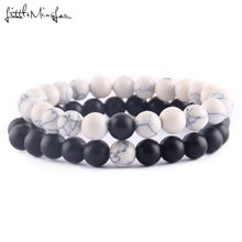 Load image into Gallery viewer, 2Pcs/Set Natural stone beads Couple Lovers best friend bracelet for women yoga Yin Yang Beaded Bracelets Bangles gift for men