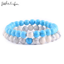 Load image into Gallery viewer, 2Pcs/Set Natural stone beads Couple Lovers best friend bracelet for women yoga Yin Yang Beaded Bracelets Bangles gift for men