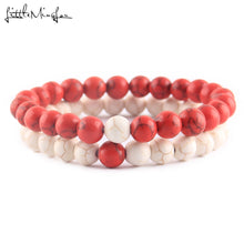 Load image into Gallery viewer, 2Pcs/Set Natural stone beads Couple Lovers best friend bracelet for women yoga Yin Yang Beaded Bracelets Bangles gift for men