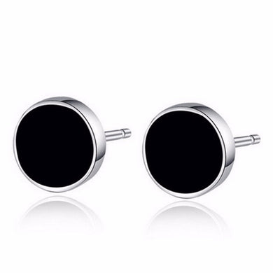 2Pieces Plastic Metal Punk Style Men Stud Men Black Round Ear Stud Earrings Ear Jewelry Gift Prevent Allergy Fashion