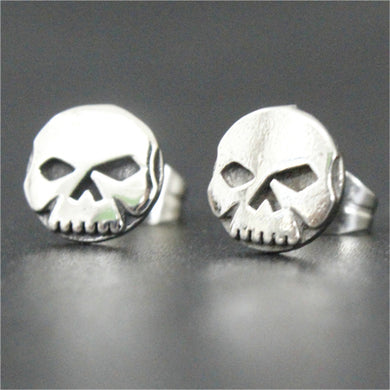 2pair/lot Newest Design Biker Skull Stud Earrings 316L Stainless Steel Fashion Motorcycles Biker Earrings