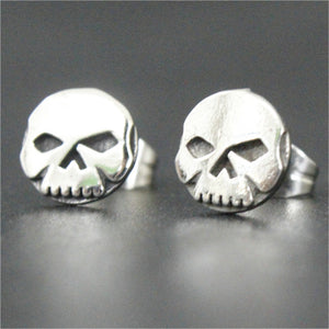2pair/lot Newest Design Biker Skull Stud Earrings 316L Stainless Steel Fashion Motorcycles Biker Earrings