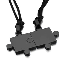 Carica l&#39;immagine nel visualizzatore di Gallery, 2pcs/Pair Stainless Steel Puzzle Pendant Necklace Rope Chain For Lover Couple Women Men Love Romantic Jewelry Valentine Gift