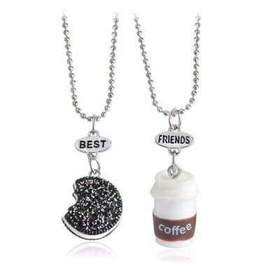 3 * 2 pezzi / set di mini biscotti Oreo e collana con pendente al caffè Migliore amico e signora BFF regalo per amici del cibo gioielli 