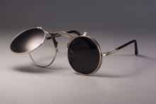 Carica l&#39;immagine nel visualizzatore di Gallery, 3057 STEAMPUNK Metal Round Sunglasses Men Women Retro CIRCLE SUN GLASSES Brand Designer Eyewear Shades UV Protection