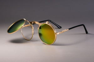 3057 STEAMPUNK Metal Round Sunglasses Men Women Retro CIRCLE SUN GLASSES Brand Designer Eyewear Shades UV Protection