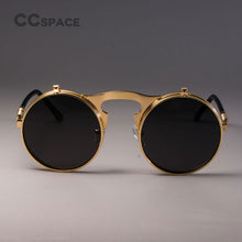 Carica l&#39;immagine nel visualizzatore di Gallery, 3057 STEAMPUNK Metal Round Sunglasses Men Women Retro CIRCLE SUN GLASSES Brand Designer Eyewear Shades UV Protection