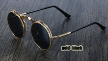 Load image into Gallery viewer, 3057 Steampunk Sunglasses Round Metal Women Style Retro Flip Circular Double Metal Sun Glasses Men CIRCLE SUN GLASSES