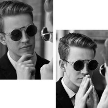 Load image into Gallery viewer, 3057 Steampunk Sunglasses Round Metal Women Style Retro Flip Circular Double Metal Sun Glasses Men CIRCLE SUN GLASSES
