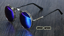 Load image into Gallery viewer, 3057 Steampunk Sunglasses Round Metal Women Style Retro Flip Circular Double Metal Sun Glasses Men CIRCLE SUN GLASSES