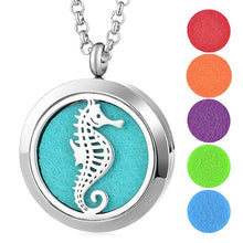 Load image into Gallery viewer, 30mm Perfume Diffuser Locket Necklace Dolphin 316L Stainless Steel Magnetic Randomly Send 5pcs Oil Pads as Gift VA-813