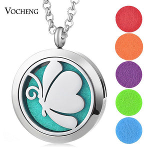 30mm Perfume Diffuser Locket Necklace Dolphin 316L Stainless Steel Magnetic Randomly Send 5pcs Oil Pads as Gift VA-813