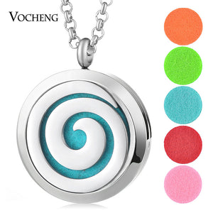 30mm Perfume Diffuser Locket Necklace Dolphin 316L Stainless Steel Magnetic Randomly Send 5pcs Oil Pads as Gift VA-813