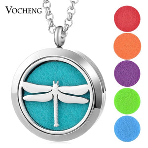 30mm Perfume Diffuser Locket Necklace Dolphin 316L Stainless Steel Magnetic Randomly Send 5pcs Oil Pads as Gift VA-813