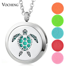 Load image into Gallery viewer, 30mm Perfume Diffuser Locket Necklace Dolphin 316L Stainless Steel Magnetic Randomly Send 5pcs Oil Pads as Gift VA-813