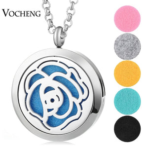30mm Perfume Diffuser Locket Necklace Dolphin 316L Stainless Steel Magnetic Randomly Send 5pcs Oil Pads as Gift VA-813