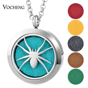 30mm Perfume Diffuser Locket Necklace Dolphin 316L Stainless Steel Magnetic Randomly Send 5pcs Oil Pads as Gift VA-813