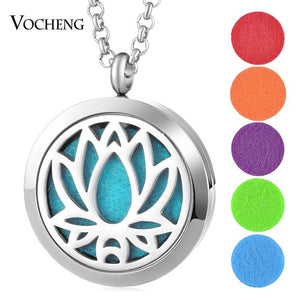 30mm Perfume Diffuser Locket Necklace Dolphin 316L Stainless Steel Magnetic Randomly Send 5pcs Oil Pads as Gift VA-813