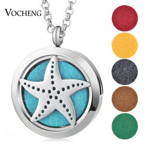 30mm Perfume Diffuser Locket Necklace Dolphin 316L Stainless Steel Magnetic Randomly Send 5pcs Oil Pads as Gift VA-813