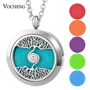 30mm Perfume Diffuser Locket Necklace Dolphin 316L Stainless Steel Magnetic Randomly Send 5pcs Oil Pads as Gift VA-813