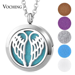 30mm Perfume Diffuser Locket Necklace Dolphin 316L Stainless Steel Magnetic Randomly Send 5pcs Oil Pads as Gift VA-813