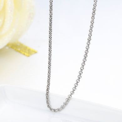 35-70cm 925 Sterling Silver Circle Rolo Chain Necklace Women Girl Italy Jewelry kolye collares collane collier ketting sieraden