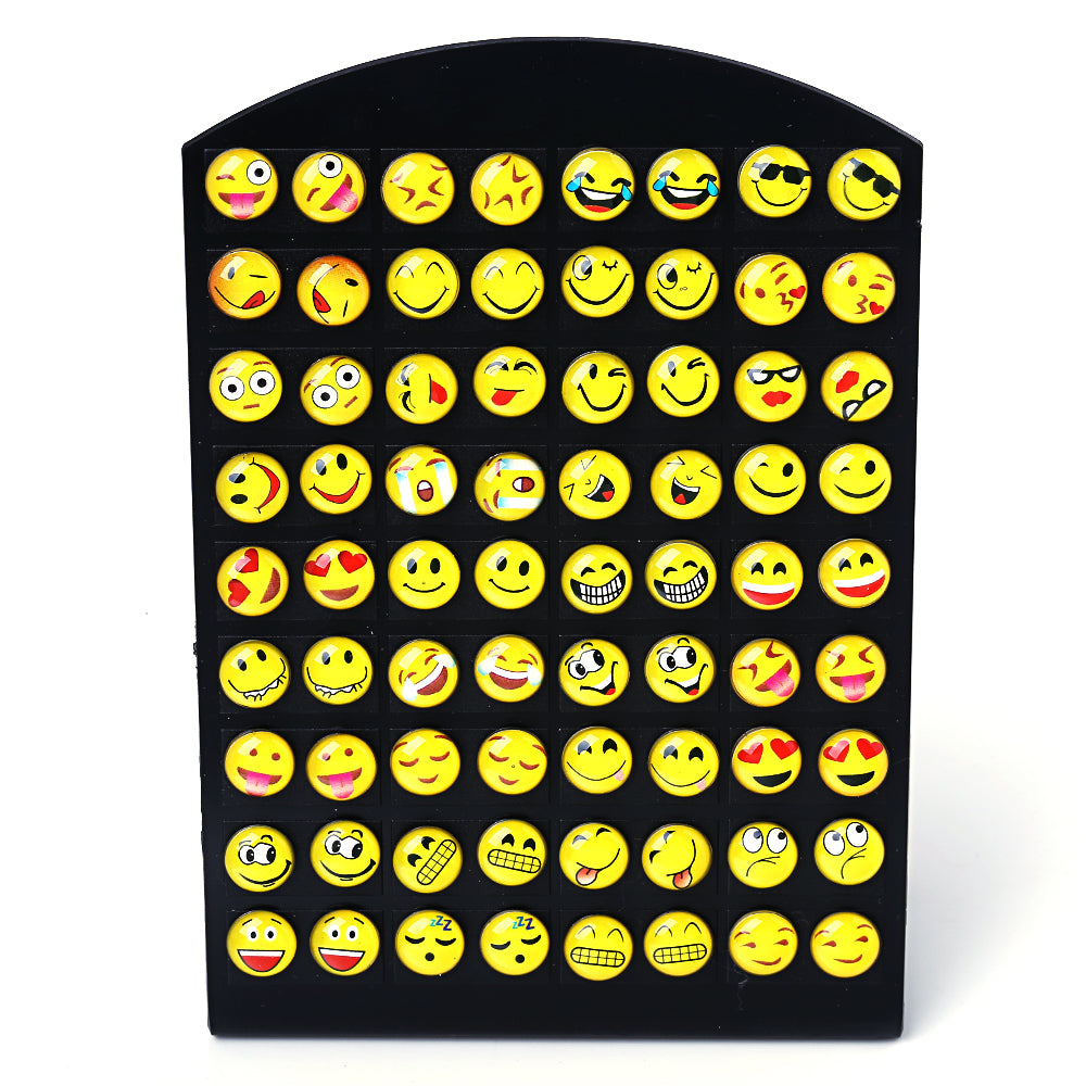 36 Pair Fashion Cartoon Yellow Different Emoticons Smile Face Stud Earrings Girls Jewelry Children Plastic Resin Earrings Women